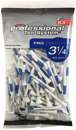 Pride PTS 3.25" Blue On White ProLength Plus Tees - 83 Pack