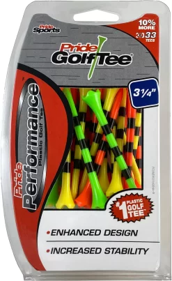 Pride Performance 3.25" Striped Fruit Mix Golf Tees - 33 Pack