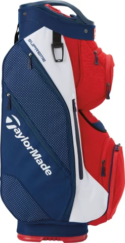 TaylorMade 2022 Supreme Cart Bag -Golf Equipment Store 22SUPREMECB V9709501 REDWHITEBLUE SDE alt1