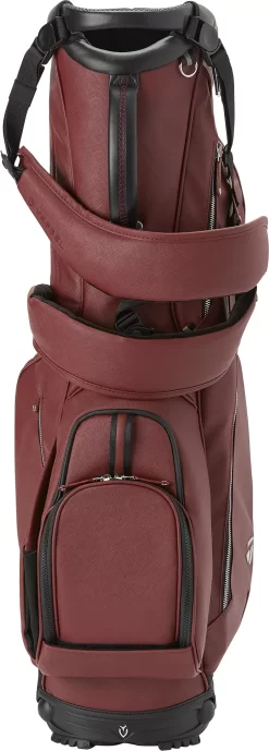 TaylorMade 2022 Vessel Lite Lux Stand Bag 7 TaylorMade 2022 Vessel Lite Lux Stand Bag -Golf Equipment Store 22VESSELLLSB V9709101 Burgundy FRT