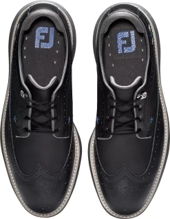 FootJoy Men's Traditions Cleated Golf Shoes (Previous Season Style) 10 FootJoy Men's Traditions Cleated Golf Shoes (Previous Season Style) -Golf Equipment Store 57913 BlackGrey TOP