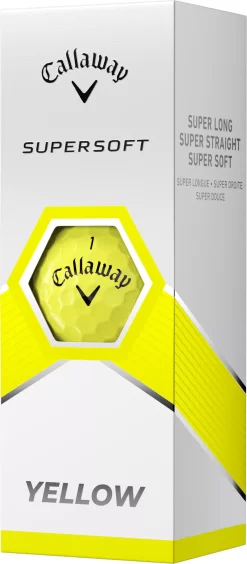 Callaway 2023 Supersoft Personalized Yellow Golf Balls -Golf Equipment Store 6419460120002 Black SLV