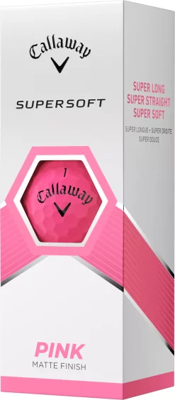 Callaway 2023 Supersoft Matte Pink Personalized Golf Balls -Golf Equipment Store 6420760120002 Black SLV