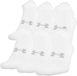 Under Armour Men's Training No Show Golf Socks 6 Pack -Golf Equipment Store 730 U6725Z6 170 White SET