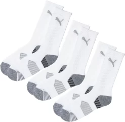 PUMA Essential Crew Cut Golf Socks – 3 Pack -Golf Equipment Store 85856301 BrightWhite SET