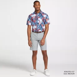 Walter Hagen Men's Perfect 11 Novelty Print Golf Polo -Golf Equipment Store MGA11483 AmericanaTropicalNavy MODSTLAD