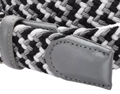 Walter Hagen Men's Multi-Color Braided Golf Belt -Golf Equipment Store MGA15046 BlackWhiteGrey DET alt3