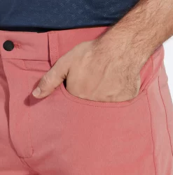 Walter Hagen Men's Perfect 11 5 Pocket Slim Fit Golf Pants -Golf Equipment Store MGA35125 DarkCoralWhiteHtr MODDET