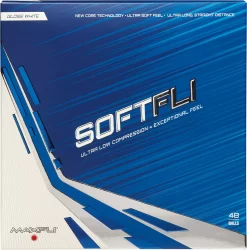 Maxfli 2022 Softfli Gloss White Personalized Golf Balls - 48 Pack -Golf Equipment Store MX22SOFT48PKP Black FRT alt1