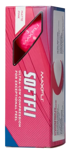 Maxfli 2023 Softfli Matte Pink Personalized Golf Balls -Golf Equipment Store MX23SOFTFLIPINP Black SLV alt1