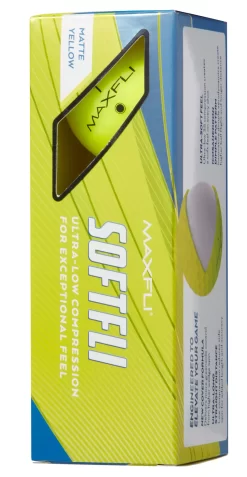 Maxfli 2023 Softfli Matte Yellow Personalized Golf Balls -Golf Equipment Store MX23SOFTFLIYLWP Black SLV