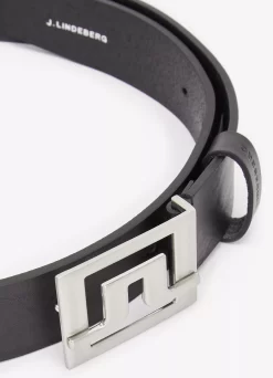 J.Lindeberg Men's Slater 40 Pro Leather Golf Belt -Golf Equipment Store STUF931128100 Black DET alt1