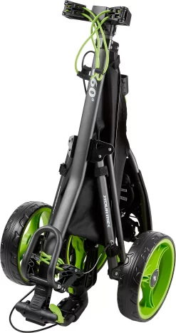 TourTrek 360 3-Wheel Push Cart -Golf Equipment Store TT360CHLM18 TT360LIM18 CharcoalLime FLD