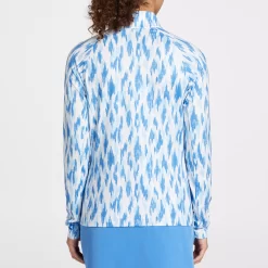 Lady Hagen Women's Printed UV Long Sleeve Golf 1/4 Zip -Golf Equipment Store WGH11440PS23 BlueIkat MODBCK