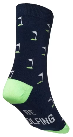 Walter Hagen Men's Novelty Crew Golf Socks - 2 Pack -Golf Equipment Store WHG15416 NavyGrey BCK